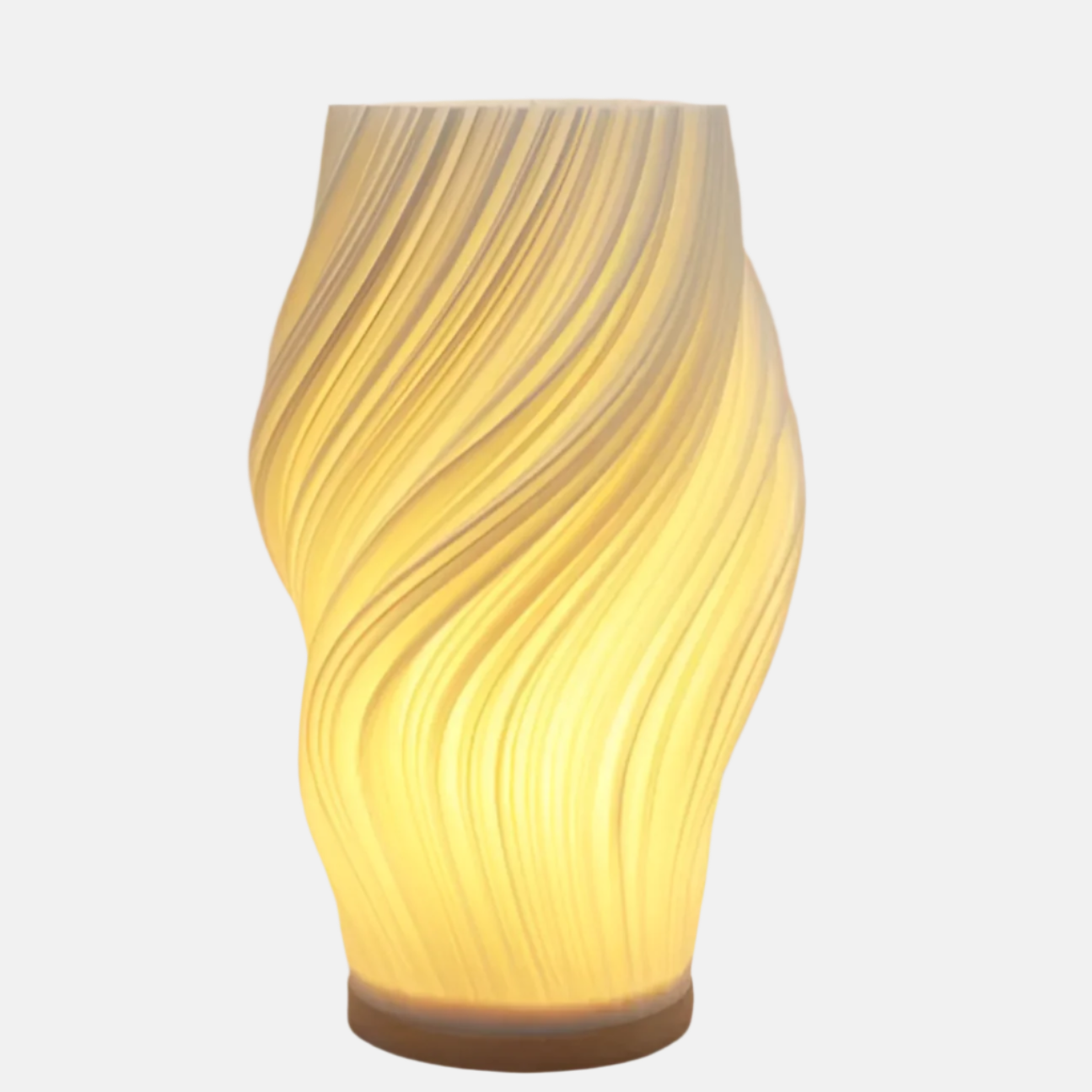 Fluessa | Soft Wave-Inspired LED Lamp – Cream Surface &amp; Dimmable Glow for Cozy Corners