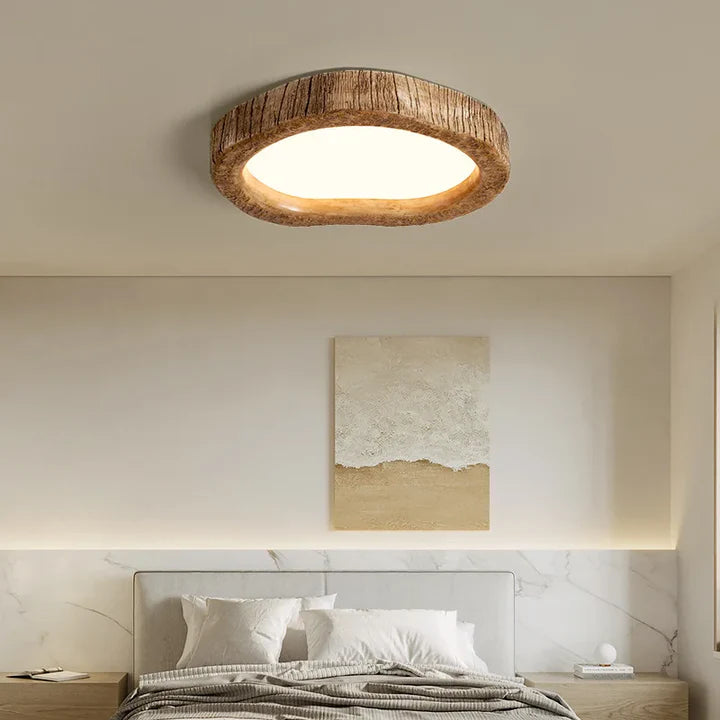 TimberGlow | Enchanting Rustic Log LED Ceiling Light