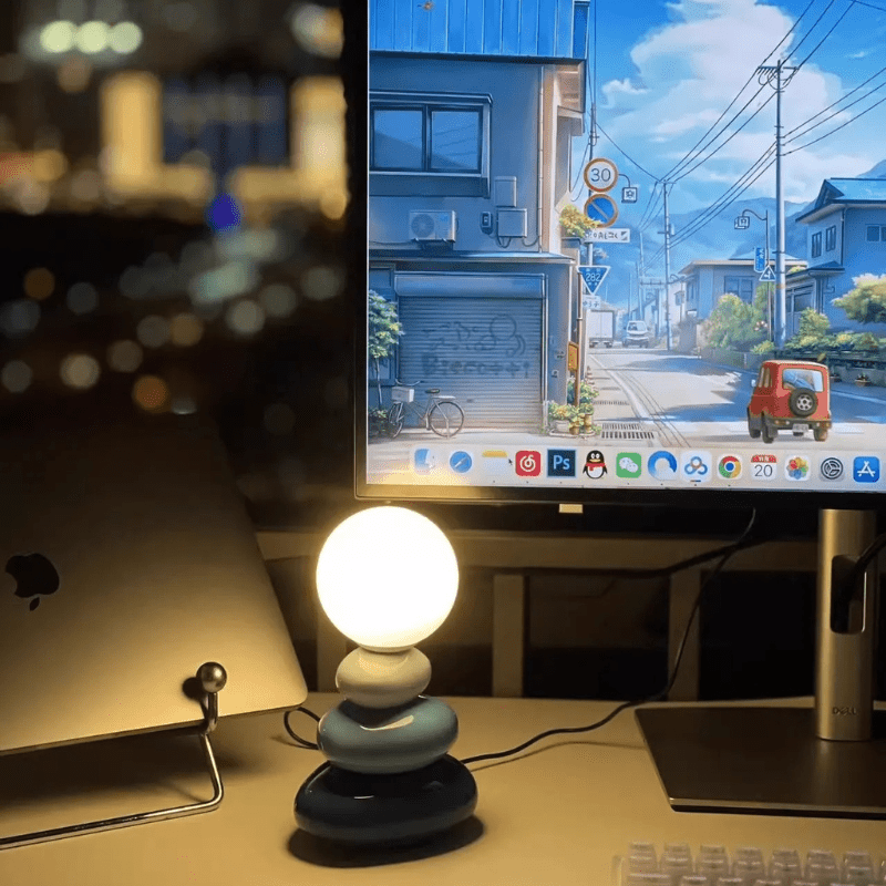 BlueHaven – Stone-Inspired Ceramic Lamp