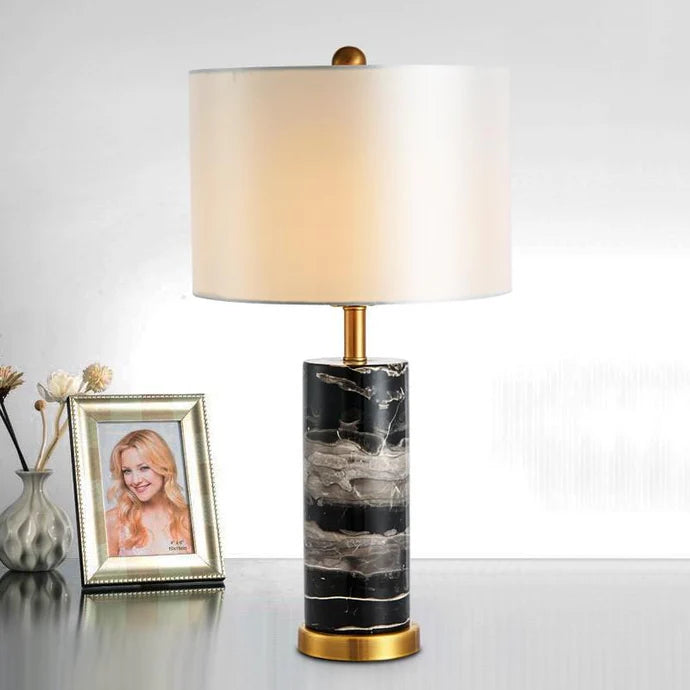 MarbleLuxe - Table Lamp with Marble Base