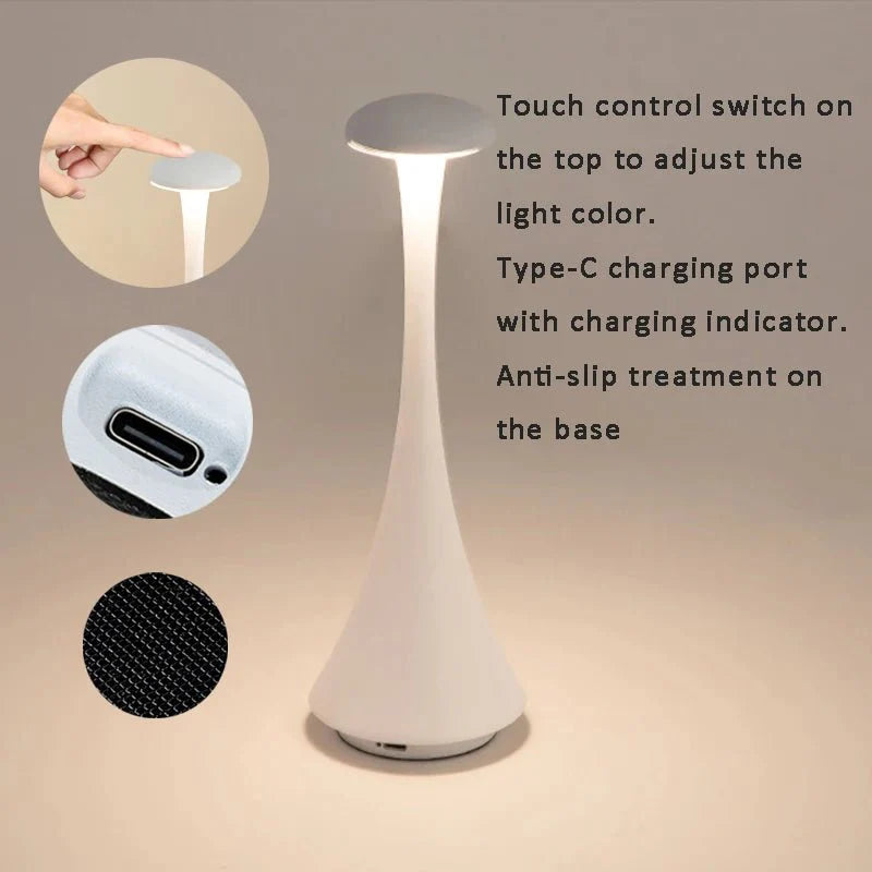 Capella Black – Modern Rechargeable Lamp