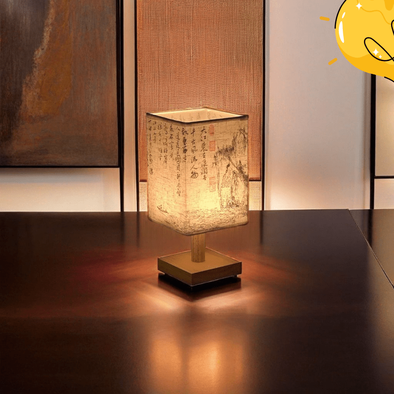 Minimalist Wooden Nightstand Lamp – Japanese Zen Design