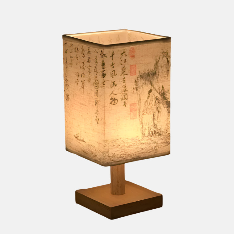 Minimalist Wooden Nightstand Lamp – Japanese Zen Design